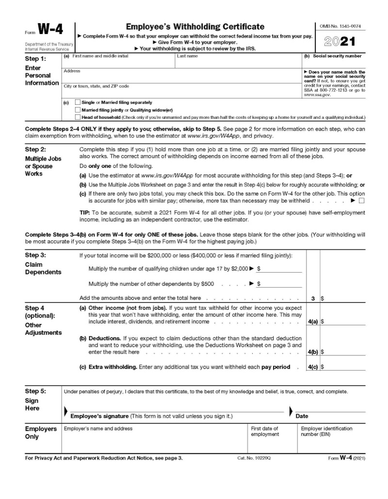 What Do You Do With A W4 Tax Form Jackson Hewitt